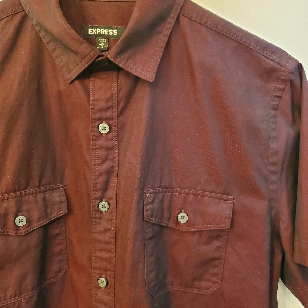 Express Men's Burgundy Shirt